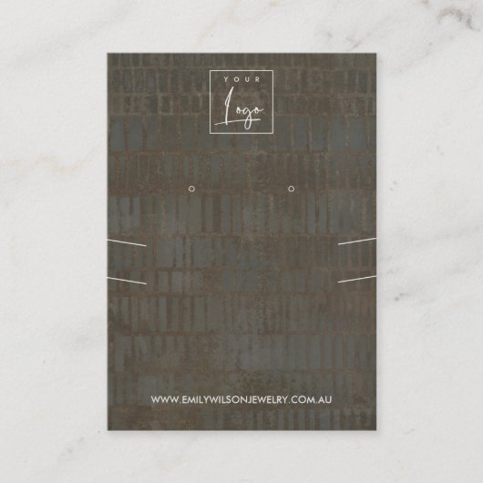 CARTE DE VISITE ÉCRAN RUSTIQUE BRONZE LINE NECKLACE EARRING (Devant)