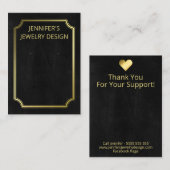 Carte De Visite Écran simple d'oreille en noir FAUX or (Devant / Derrière)