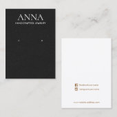 Carte De Visite Écran simple en cuir noir élégant (Devant / Derrière)