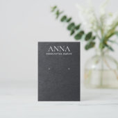 Carte De Visite Écran simple en cuir noir élégant (Debout devant)