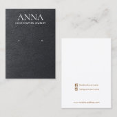 Carte De Visite Écran simple en cuir noir élégant (Devant / Derrière)