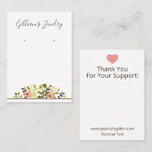 Carte De Visite Écran simple Feuille Fleurs Collier et oreilles (Devant / Derrière)