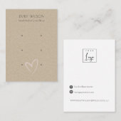 Carte De Visite Écran simple Kraft Blush Heart 3 Étui (Devant / Derrière)