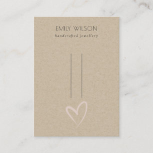 Carte De Visite Écran simple Kraft Blush Heart Hairclips 