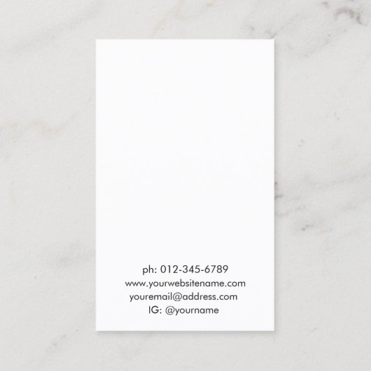 Carte De Visite Écran simple moderne de bijoux chic (Dos)