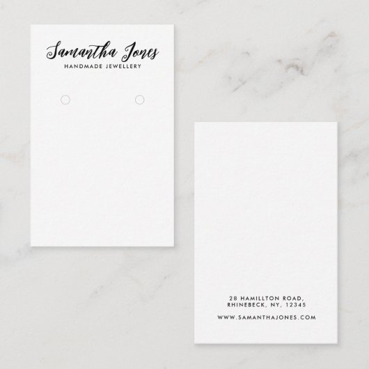Carte De Visite Écran simple moderne de bijoux de script (Devant / Derrière)