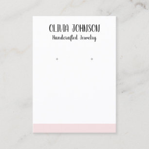 Carte De Visite Écran simple moderne de bijoux rose blanc