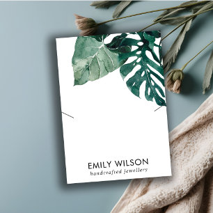 CARTE DE VISITE ÉCRAN TROPICAL GREEN MOSTERA FAUNA NECKLACE AFFIC