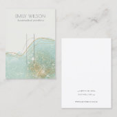 Carte De Visite Écran Turquoise Abstrait Parties scintillant verte (Devant / Derrière)