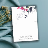 CARTE DE VISITE ÉCRAN VERT BLEU ROSE EUCALYPTUS FAUNA ÉCRAN