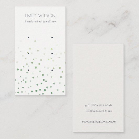 Carte De Visite Ecran vert Confetti Stud 3 oreille (Devant / Derrière)