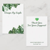 Carte De Visite Écran vert Feuille Tropical (Devant / Derrière)