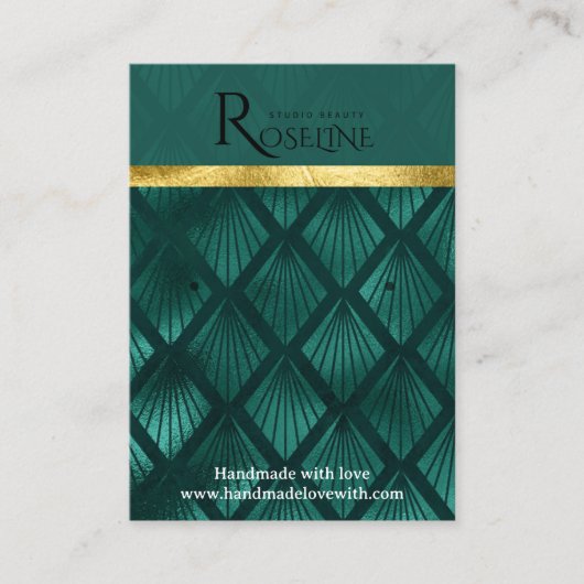 Carte De Visite Ecran vert or parties scintillant d'oreille (Devant)