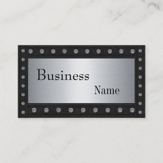 Carte De Visite Écrans en métal Look Argent Noir 2 (Devant)