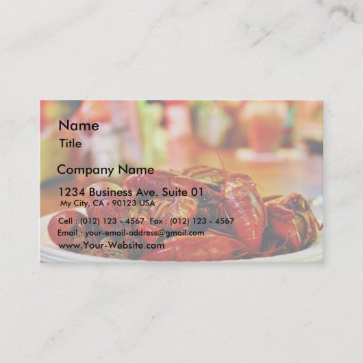 Carte De Visite Écrevisses à la Chambre d'huître de point (Devant)