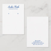 Carte De Visite Écrite à la main bleue Calligraphie Écran d'oreill (Devant / Derrière)