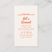 Carte De Visite Écrite À La Main Purple Orange Whimsy Boho Unique (Dos)