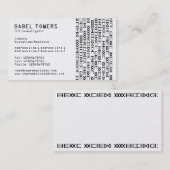 Carte De Visite Écriture Alien réelle (Devant / Derrière)