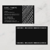 Carte De Visite Écriture Alien réelle (Devant / Derrière)