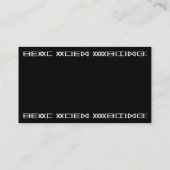 Carte De Visite Écriture Alien réelle (Dos)