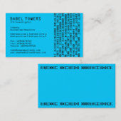 Carte De Visite Écriture Alien réelle - Bleu (Devant / Derrière)