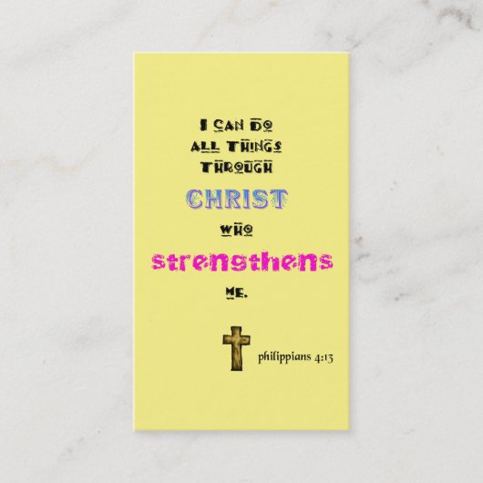 Carte De Visite Écriture biblique chrétienne (Devant)