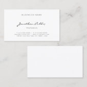 Carte De Visite Écriture Calligraphique Élégante Moderne Professio (Devant / Derrière)