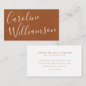 Carte De Visite Écriture Chic Calligraphie Élégante Texture Terrac (Devant / Derrière)