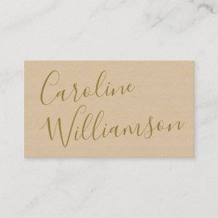 Carte De Visite Écriture Chic Calligraphie Élégante Texturée Taupe