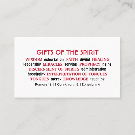 Carte De Visite Écriture chrétienne | DONS D'ESPRIT | Moderne (Devant)