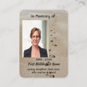 Carte De Visite Écriture chrétienne souvenir Empreintes dans le sa (Devant)
