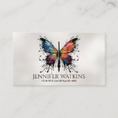 Carte De Visite Ecriture créative - Fontaine Papillon en encre (Devant)