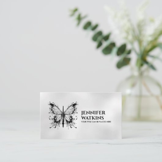 Carte De Visite Ecriture créative - Fontaine Papillon en encre (Debout devant)