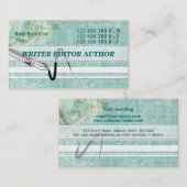Carte De Visite Écriture d'auteur d'écriture de rédacteur de (Devant / Derrière)