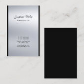 Carte De Visite Écriture de calligraphie moderne argent Luxe éléga (Devant / Derrière)