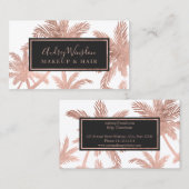 Carte De Visite Écriture de maquillage de palmier à feuille d'or R (Devant / Derrière)