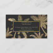 Carte De Visite Écriture de maquillage en feuilles d'or grises (Dos)