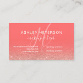 Carte De Visite Écriture de parties scintillant d'or du rose de co (Dos)