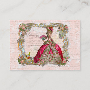 Carte De Visite Écriture de script en français et Marie Antoinet