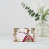 Carte De Visite Écriture de script en français et Marie Antoinette (Debout devant)