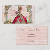 Carte De Visite Écriture de script français et Marie Antoinette (Devant / Derrière)