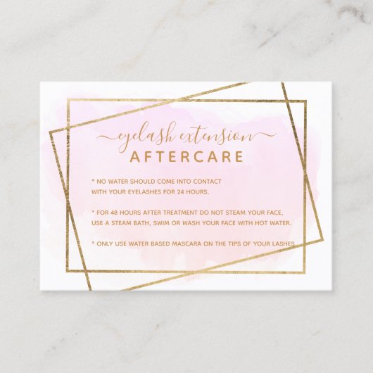 Carte De Visite Écriture d'or moderne soins postérieurs aux cils r (Devant)