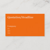 Carte De Visite écriture élégante en orange néon (Dos)