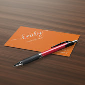 Carte De Visite écriture élégante en orange néon