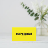 Carte De Visite Écriture Élégante Gras Jaune Clair Chic Minimalist (Debout devant)