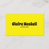 Carte De Visite Écriture Élégante Gras Jaune Clair Chic Minimalist (Devant)