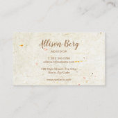 Carte De Visite Écriture élégante rustique antique (Dos)