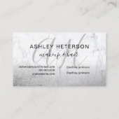 Carte De Visite Écriture en marbre de feuille d'argent monogrammée (Dos)