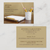 Carte De Visite Ecriture et Lecture Enseignant/ Crayon & Carnet (Devant / Derrière)