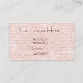 Carte De Visite Écriture et manuscrits en français en rose (Dos)